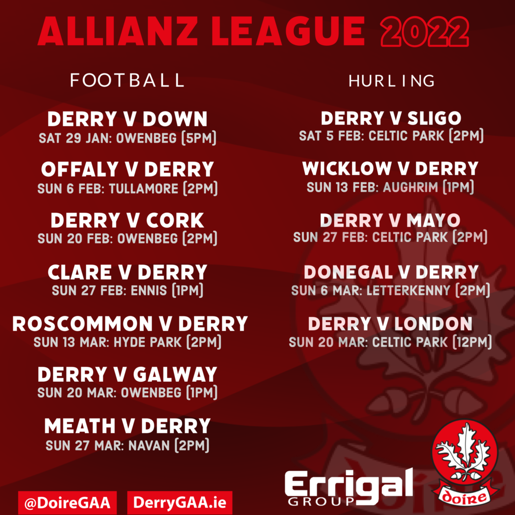 2022 Allianz League Fixtures Confirmed - Derry GAA